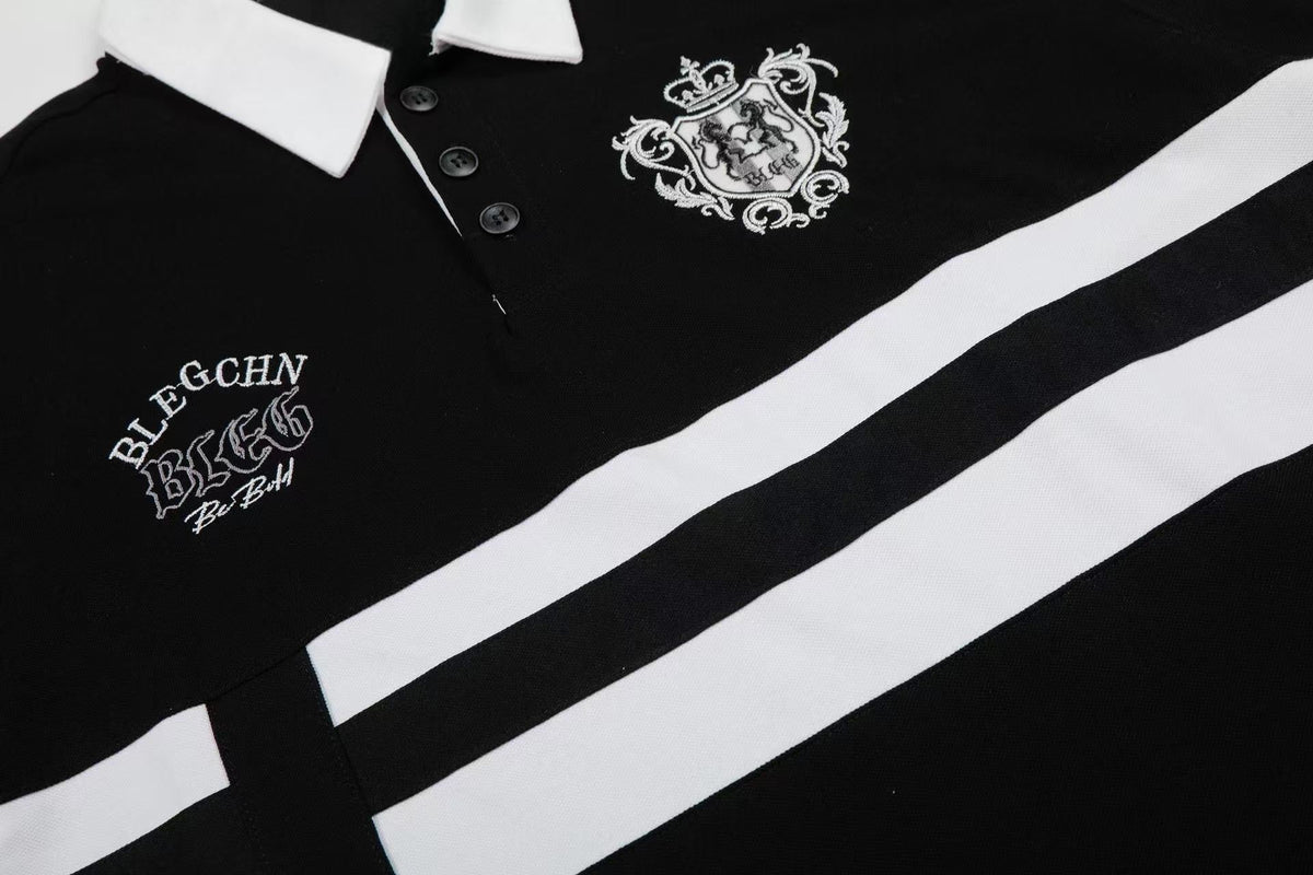 Madxmarx “Classic Stripe Crest Polo Tee”
