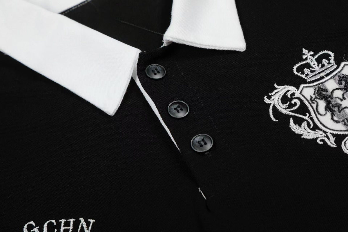 Madxmarx “Classic Stripe Crest Polo Tee”