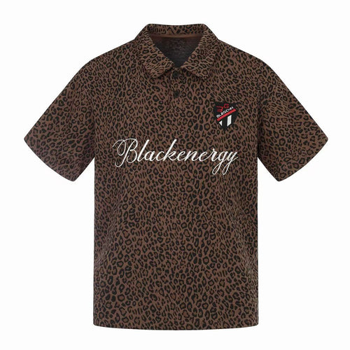 Madxmarx “Leopard Script Polo Tee” - S / As Shown