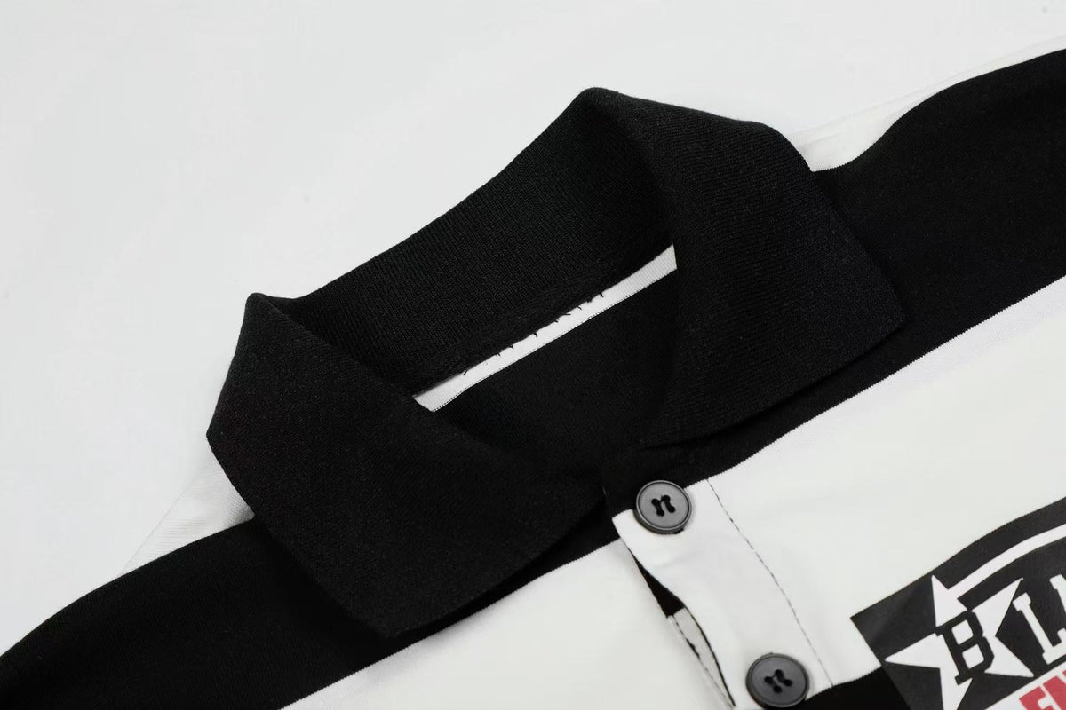 Madxmarx “Rugby Stripe Graphic Polo”