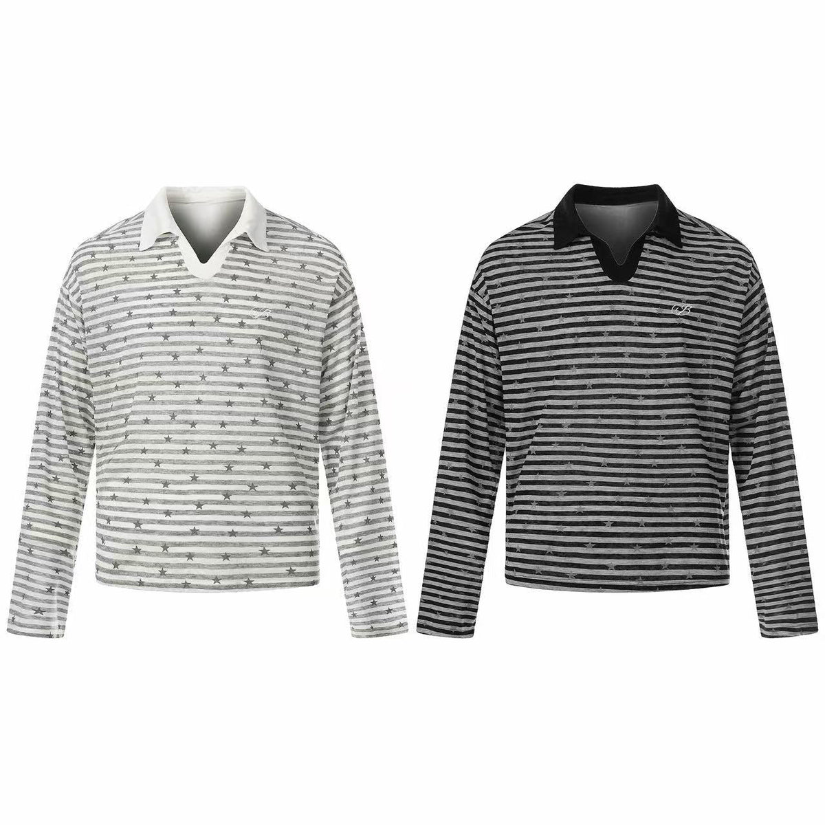 Madxmarx “Star Stripe Long Sleeve Polo”