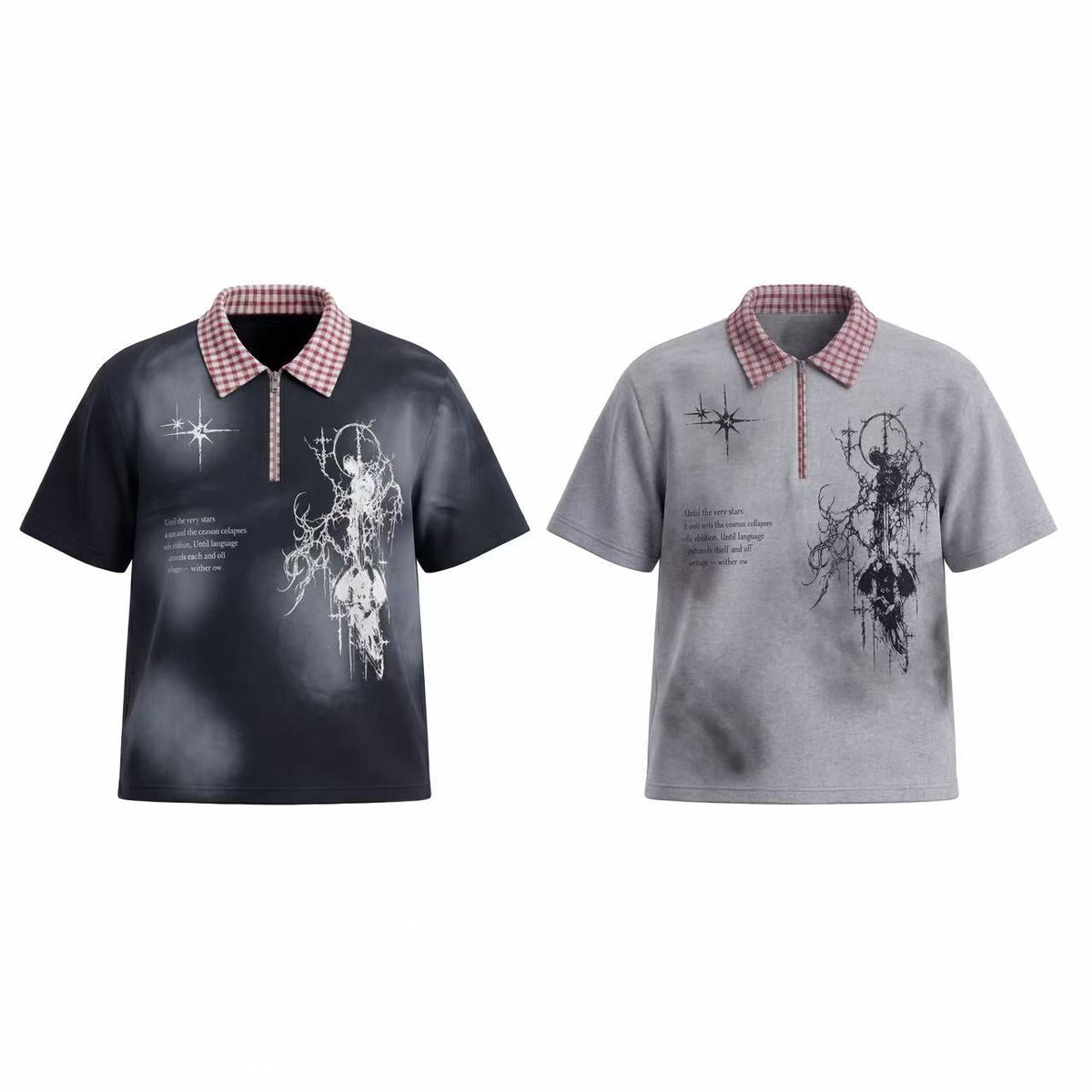 Madxmarx “Grunge Star Zip Polo Tee”