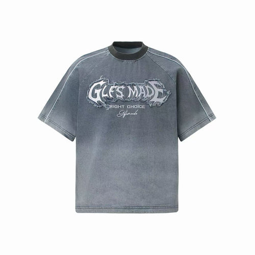 Madxmarx Vintage Washed Graphic T-Shirt - M / Blue