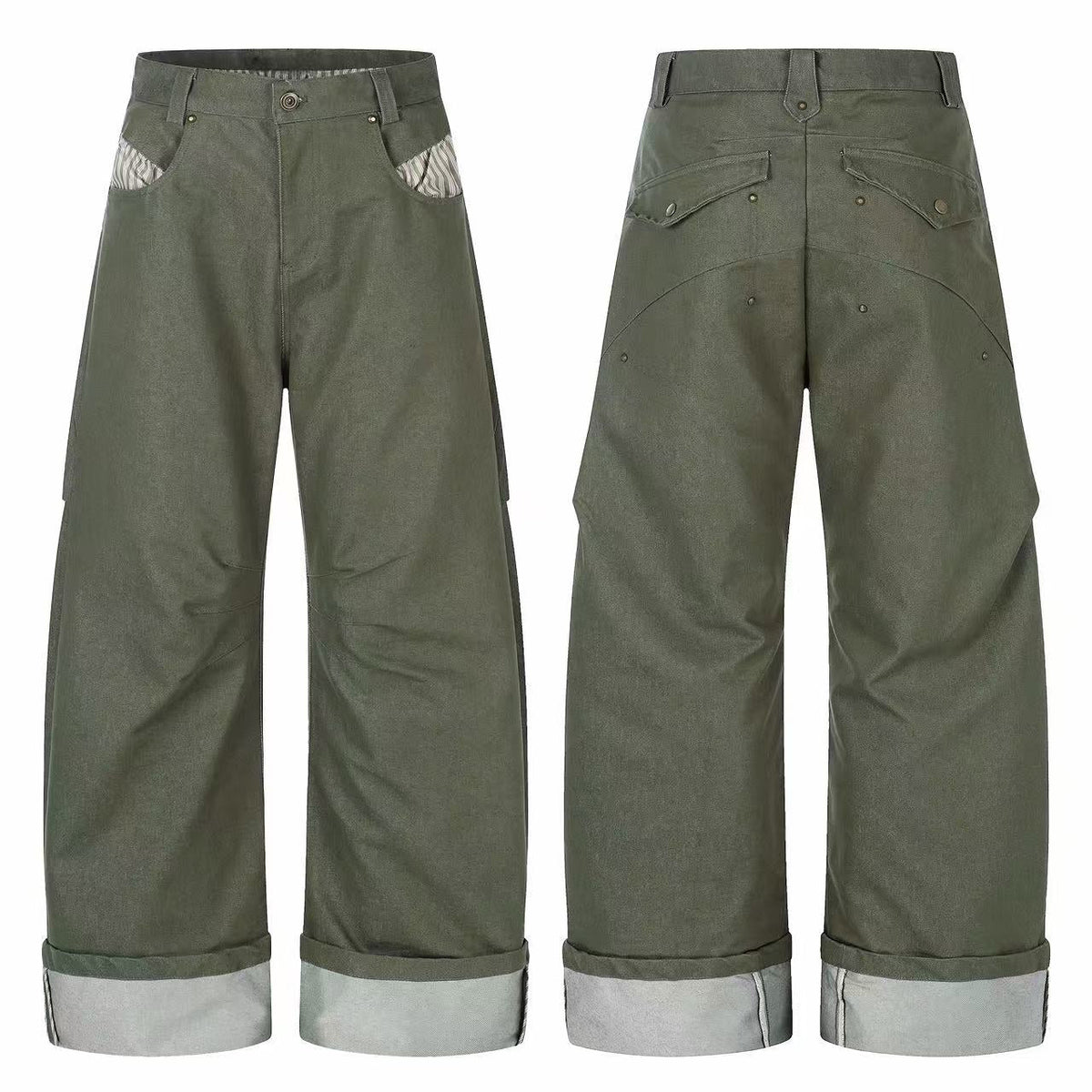 Madxmarx “Vintage Utility Fold-Hem Pants”