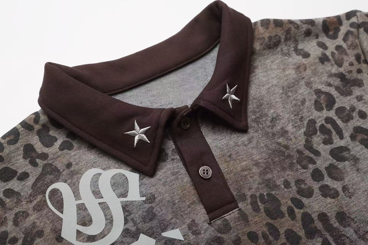 Madxmarx Leopard Gothic Polo Tee