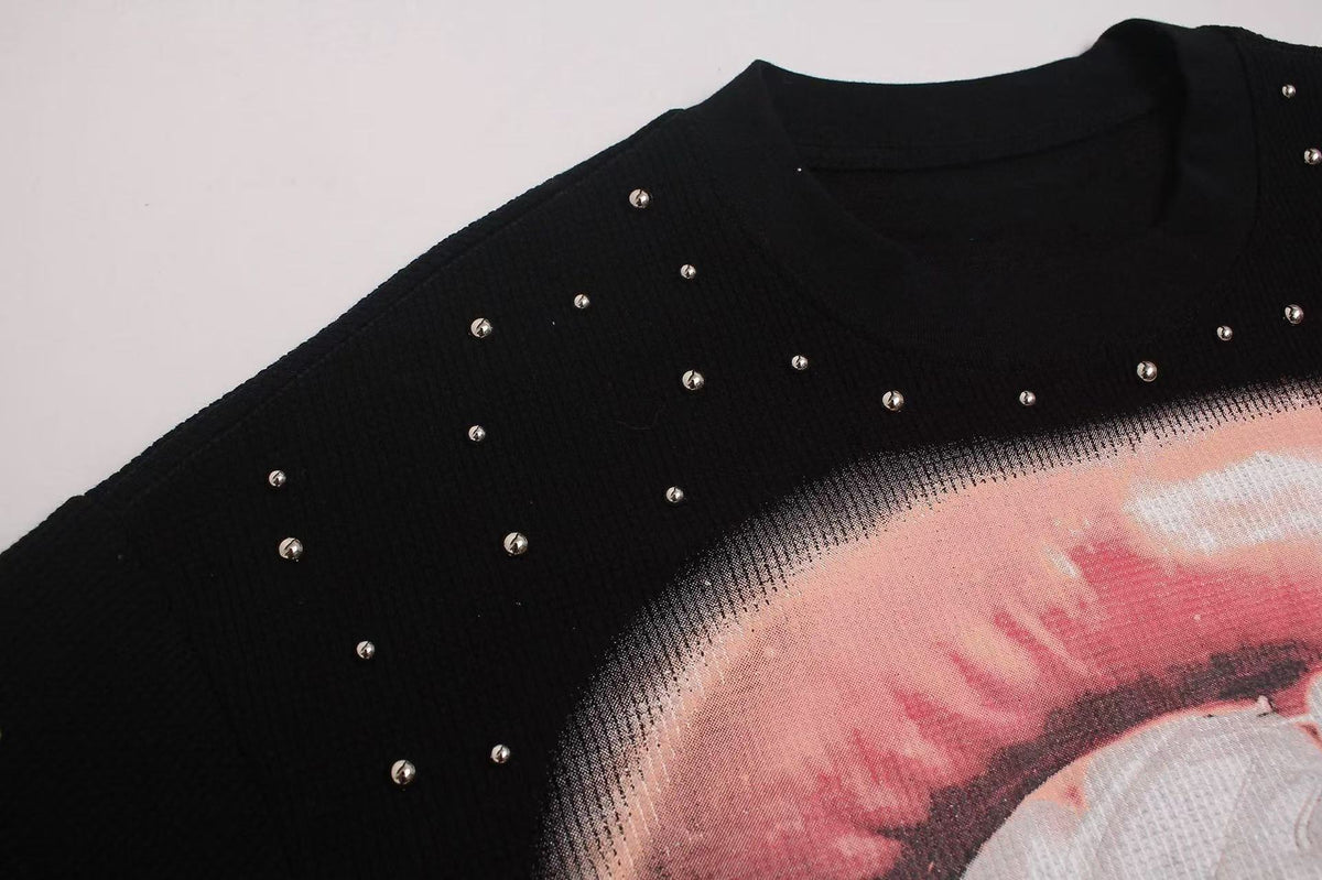 Madxmarx Rhinestone Lip Graphic Tee