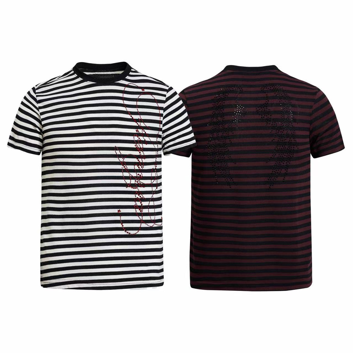 Madxmarx Rhinestone Stripe Tee