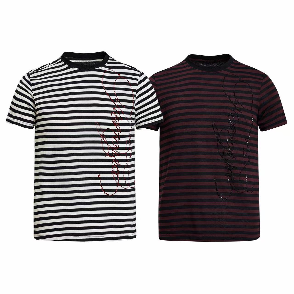 Madxmarx Rhinestone Stripe Tee