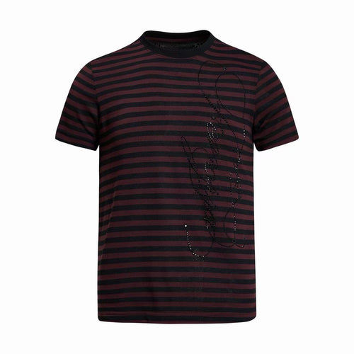Madxmarx Rhinestone Stripe Tee - M / Red