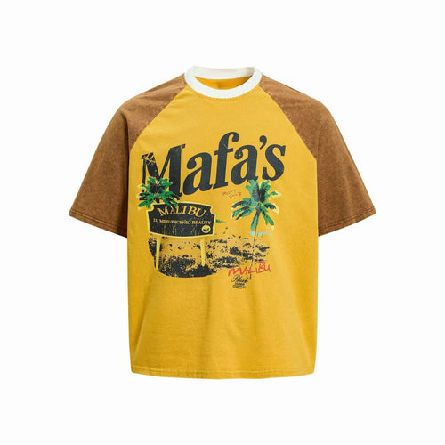 Madxmarx Malibu Washed Raglan Tee - M / Yellow