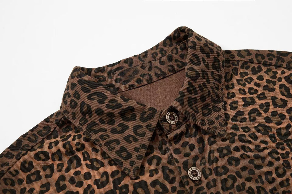 Madxmarx Leopard Print Statement Shirt