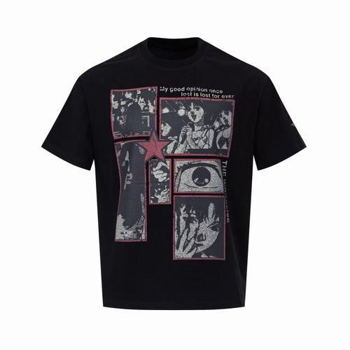 Madxmarx Vintage Panel Graphic Tee - S / Black