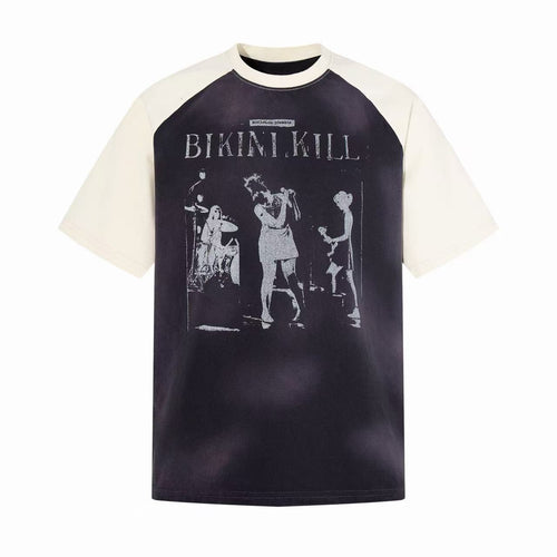 Madxmarx Vintage Raglan Band Tee - M / Blue