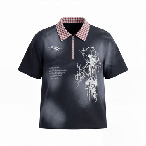 Madxmarx Cosmic Distressed Polo - S / Black