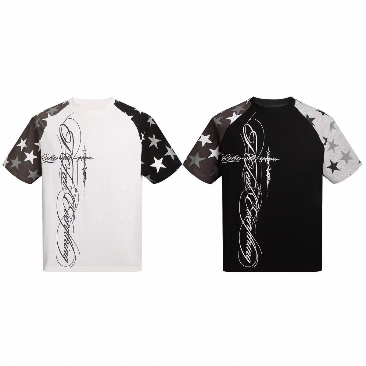 Madxmarx Star Sleeve Script Tee