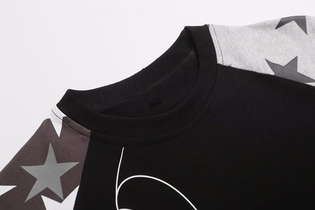 Madxmarx Star Sleeve Script Tee