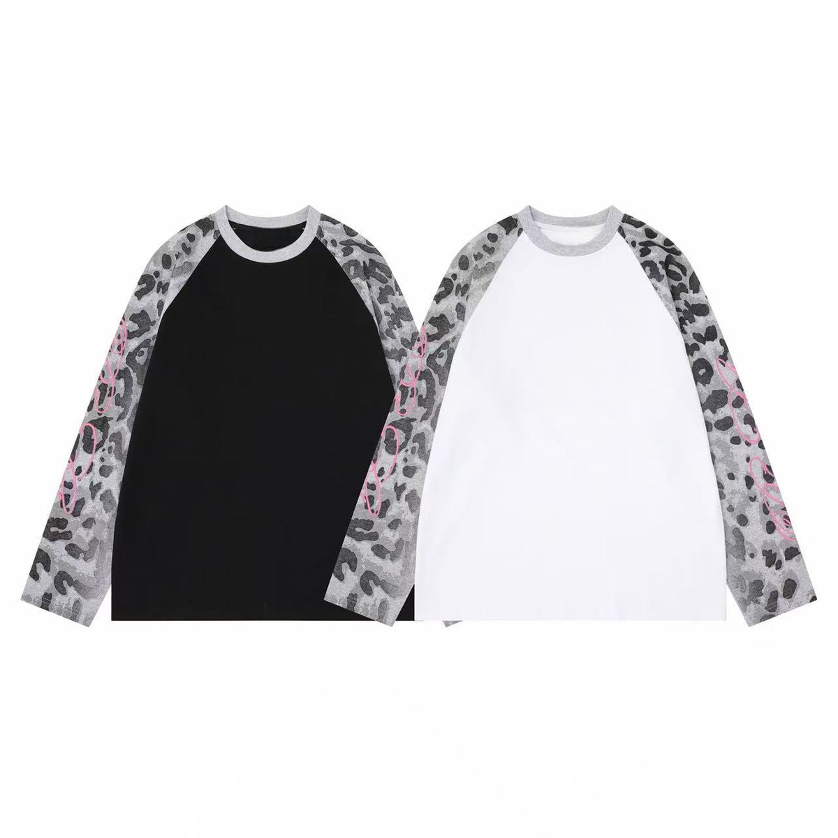 Madxmarx Leopard Raglan Long Sleeve Tee