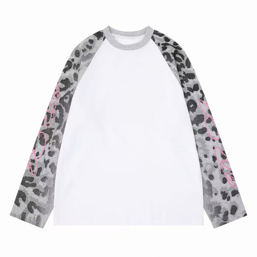 T-shirt à manches raglan léopard Madxmarx - M / Blanc