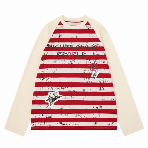 Madxmarx High Profile Gestreiftes Langarmshirt - M / Rot