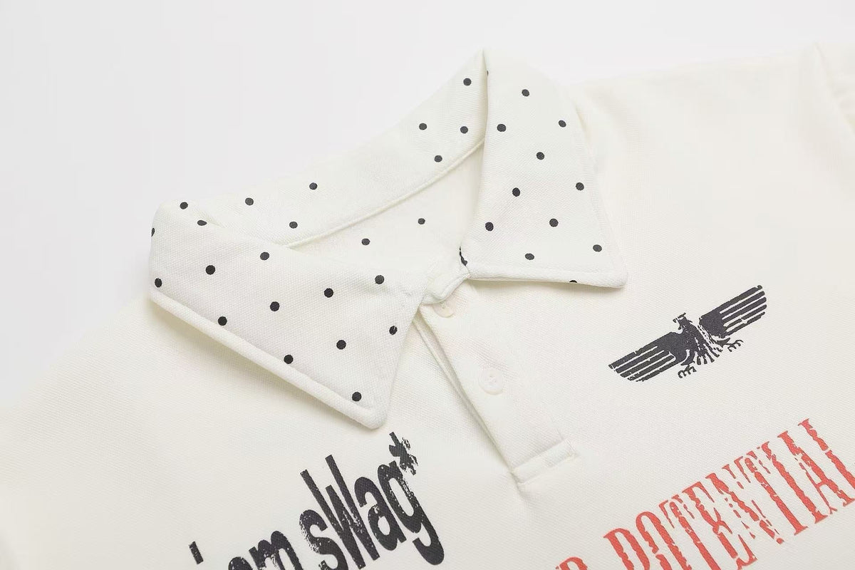 Madxmarx Studded Collar Polo Shirt