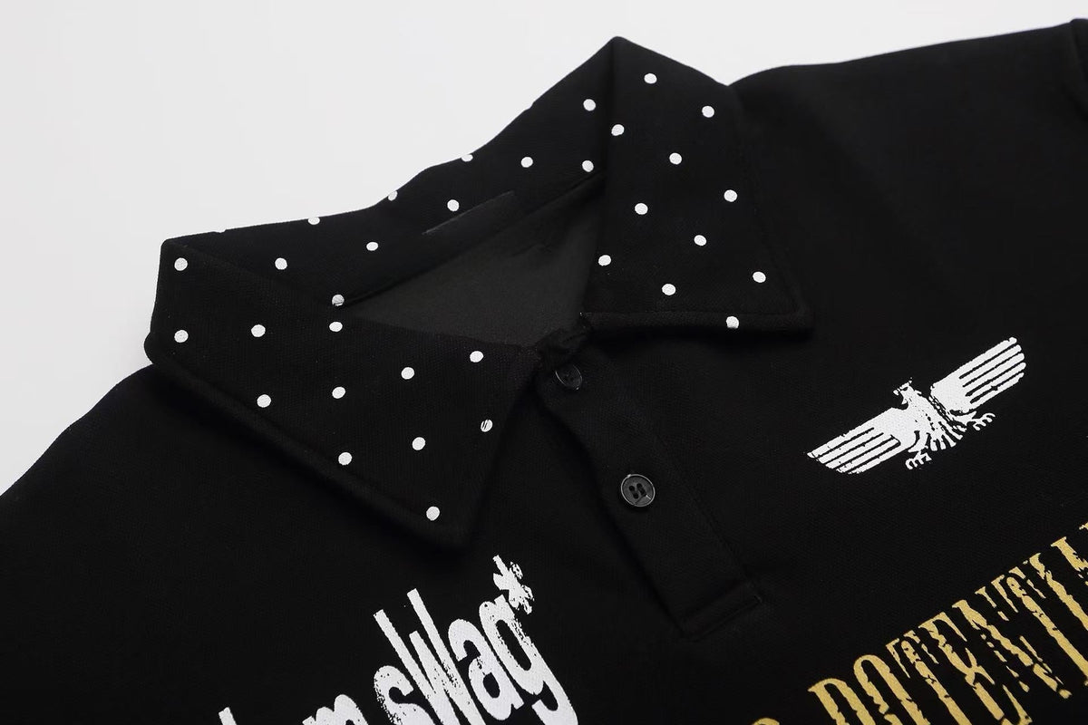 Madxmarx Studded Collar Polo Shirt