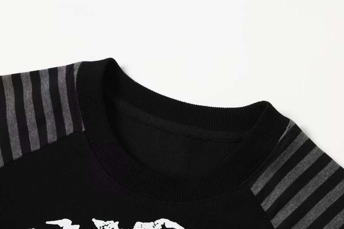Madxmarx Gothic Stripe Raglan Long Sleeve Tee