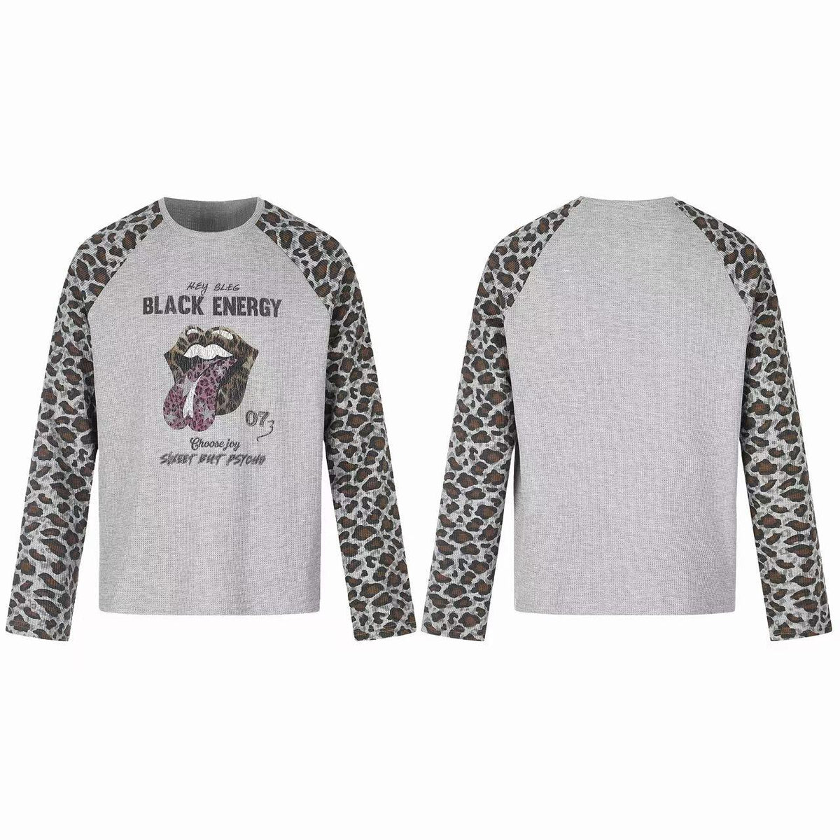 Madxmarx Leopard Raglan Long Sleeve Tee