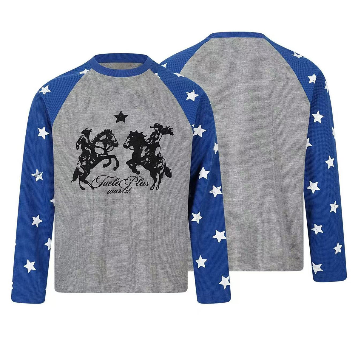 Madxmarx Star Raglan Waffle Long Sleeve Tee