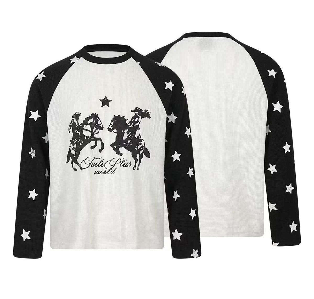 Madxmarx Star Raglan Waffle Long Sleeve Tee