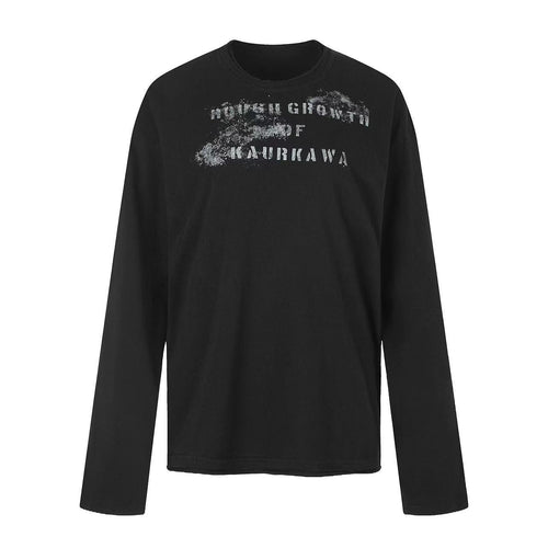 Madxmarx Washed Graphic Long Sleeve Tee - M / Black