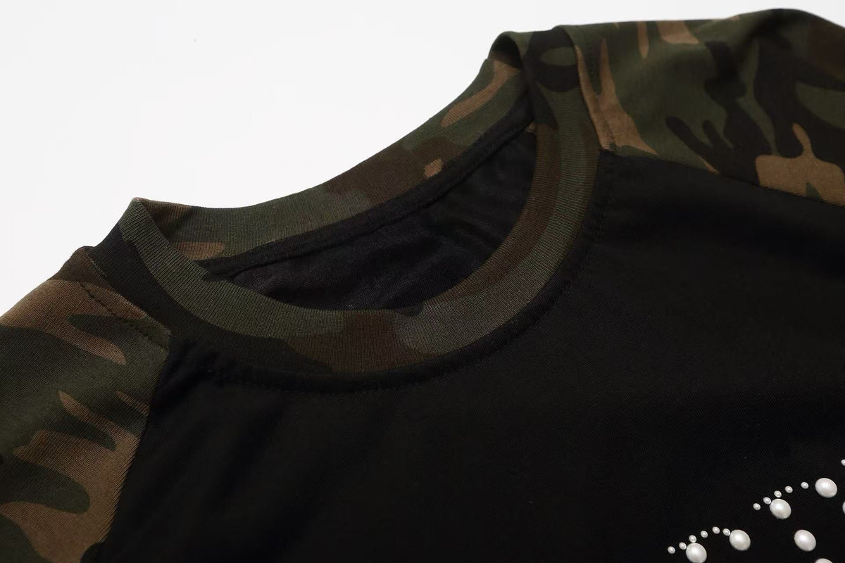 Madxmarx Camo Raglan Long Sleeve Tee