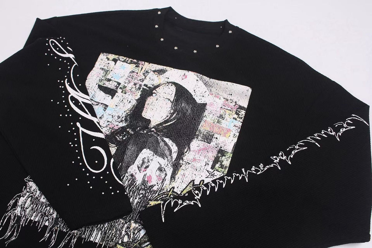 Madxmarx Studded Graphic Long Sleeve
