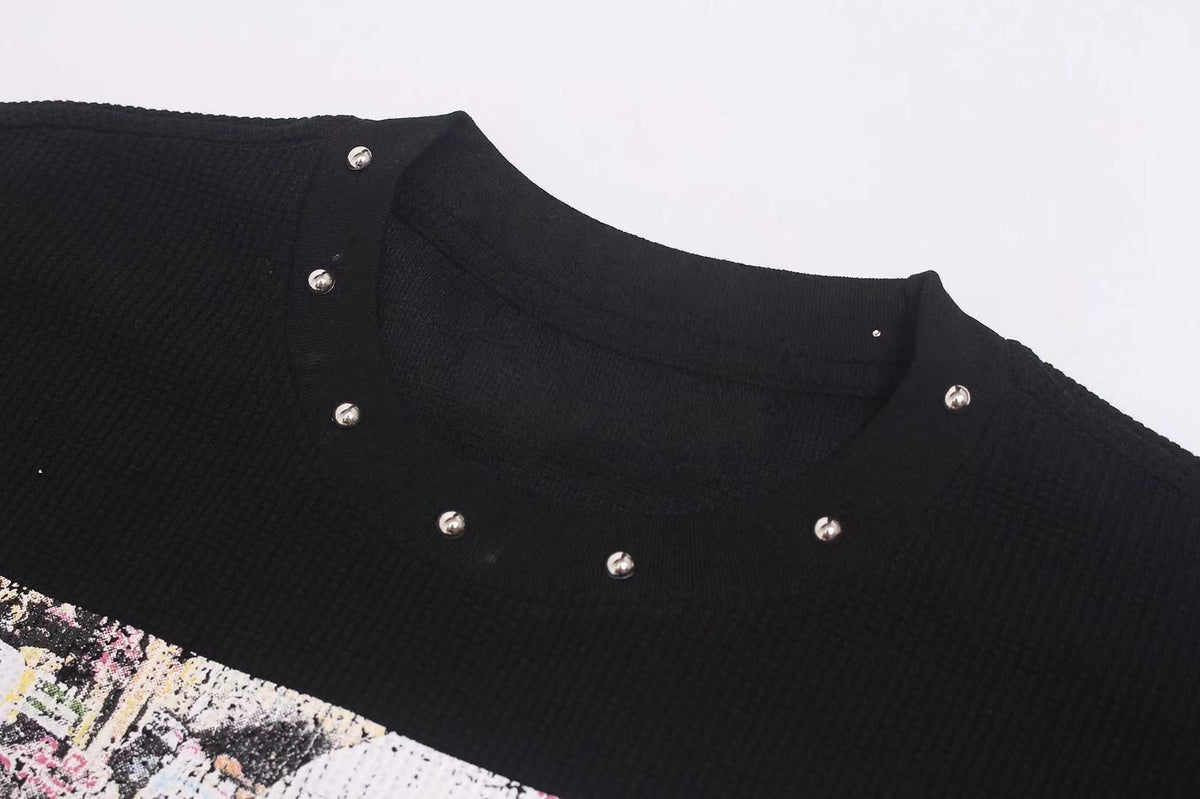 Madxmarx Studded Graphic Long Sleeve