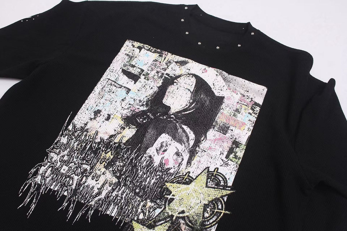 Madxmarx Studded Graphic Long Sleeve