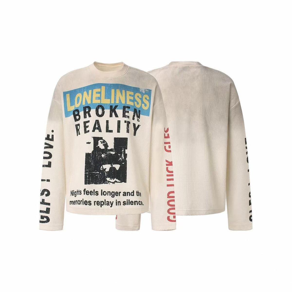 Madxmarx Waffle Graphic Long Sleeve