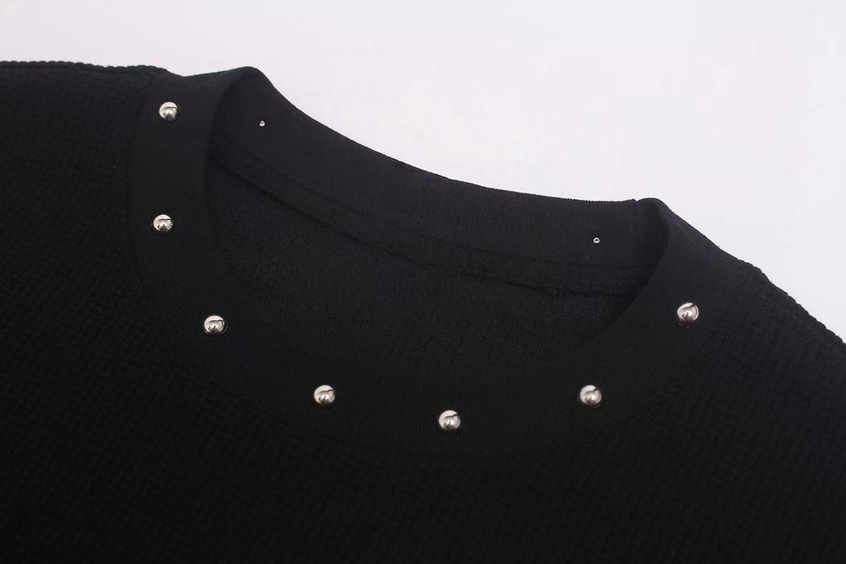 Madxmarx Leopard Cross Waffle Long Sleeve