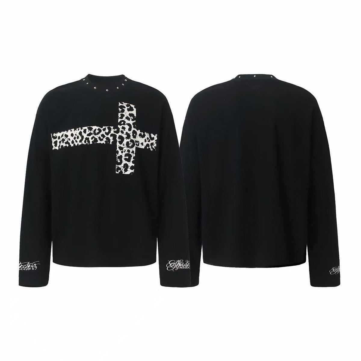 Madxmarx Leopard Cross Waffle Long Sleeve