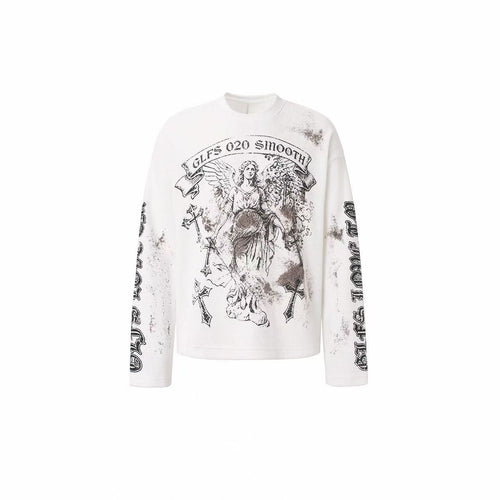 Madxmarx Vintage Angel Waffel-Langarmshirt - M / Weiß
