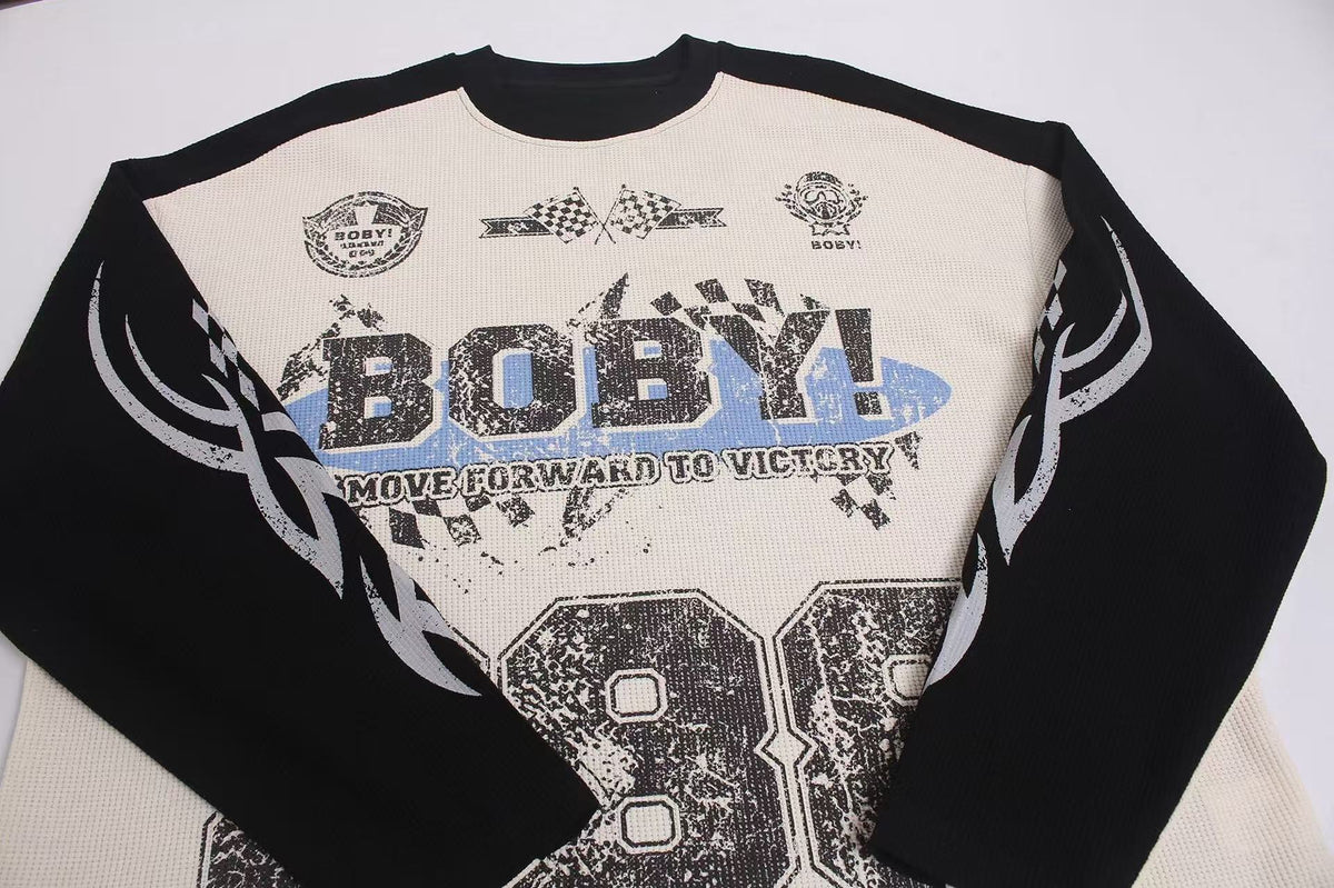 Madxmarx Vintage Racing Waffle Long Sleeve