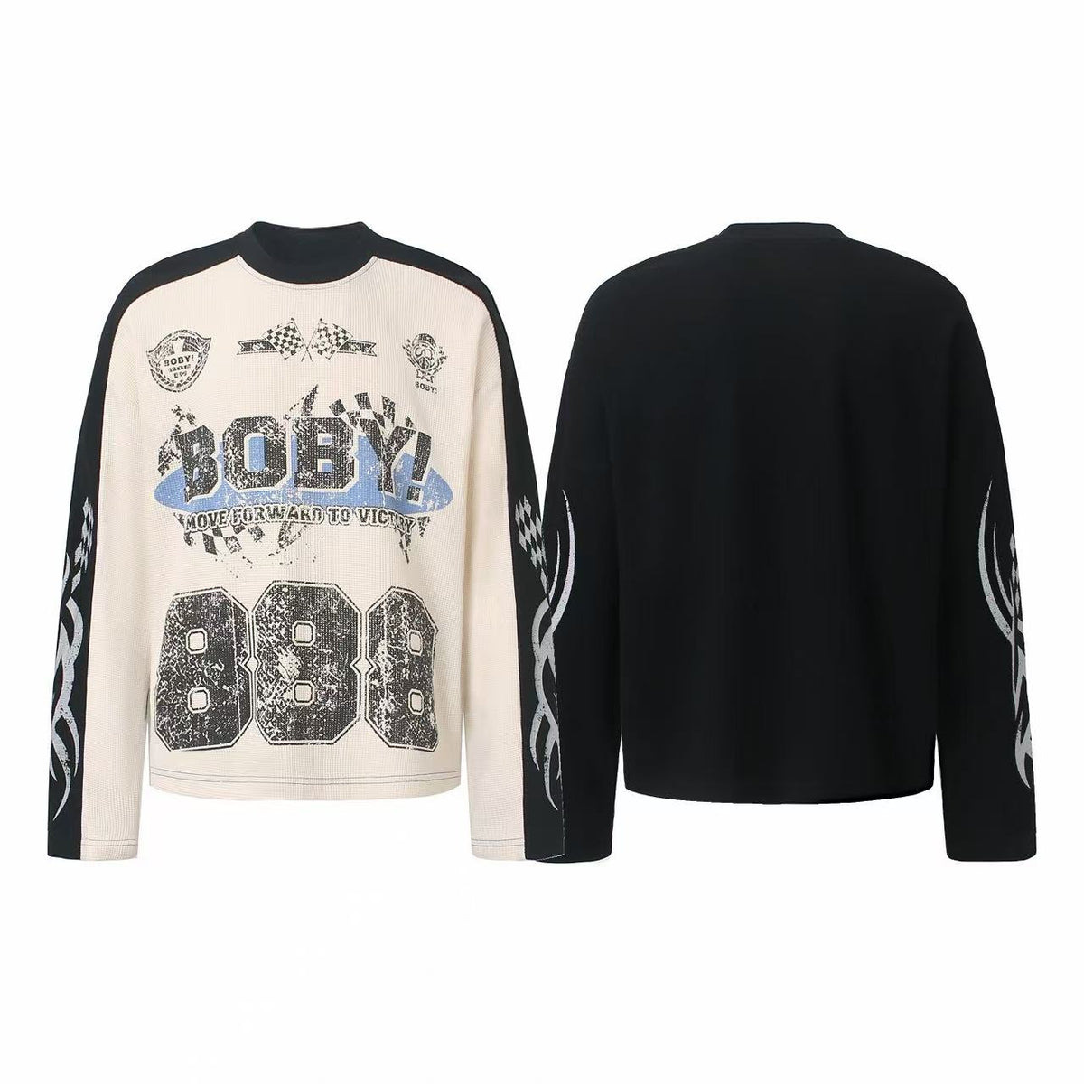 Madxmarx Vintage Racing Waffle Long Sleeve