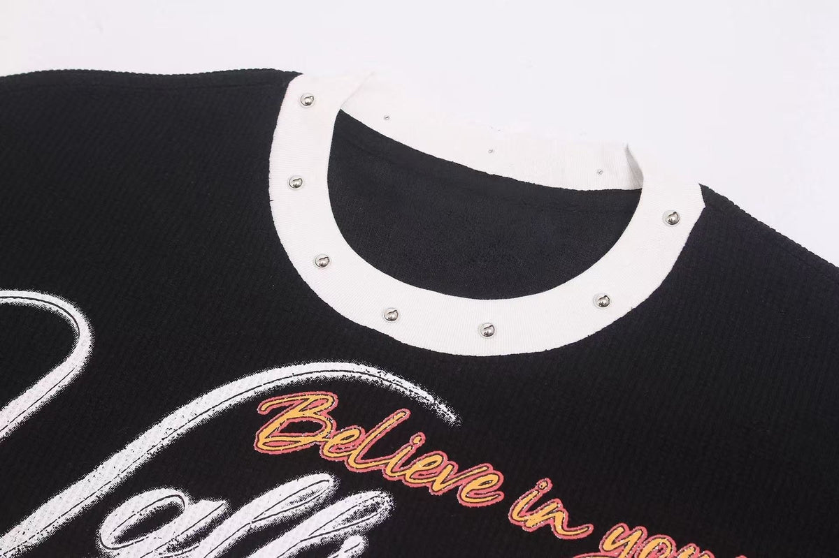 Madxmarx Vintage Graphic Waffle Long Sleeve