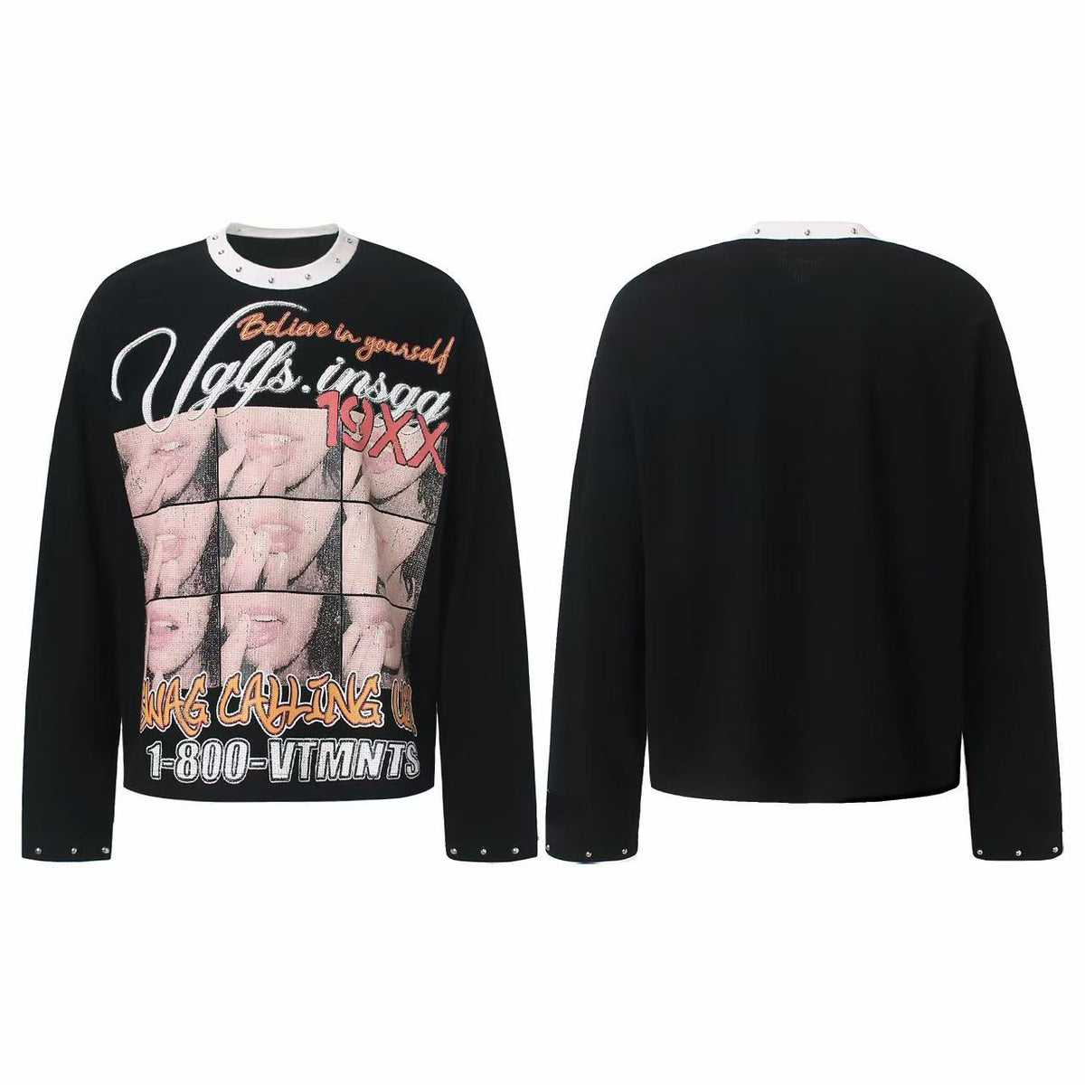 Madxmarx Vintage Graphic Waffle Long Sleeve