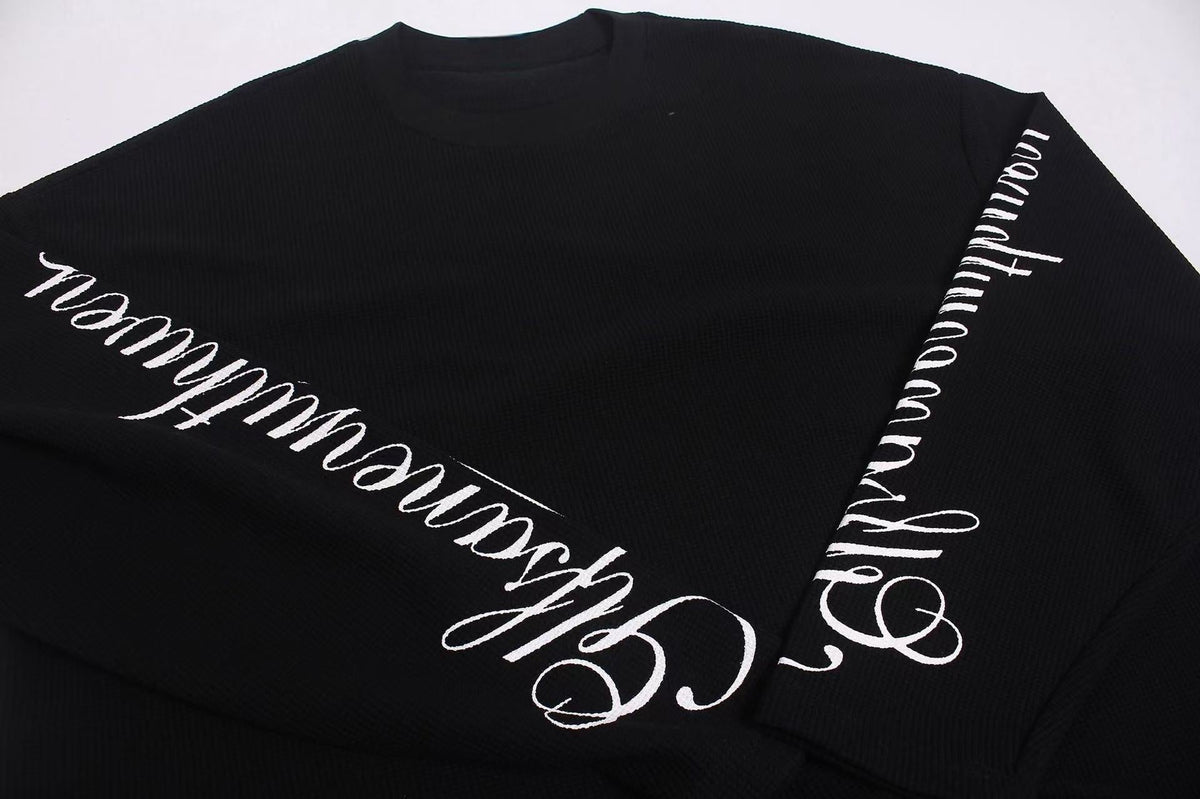 Madxmarx Leopard Print Waffle Long Sleeve