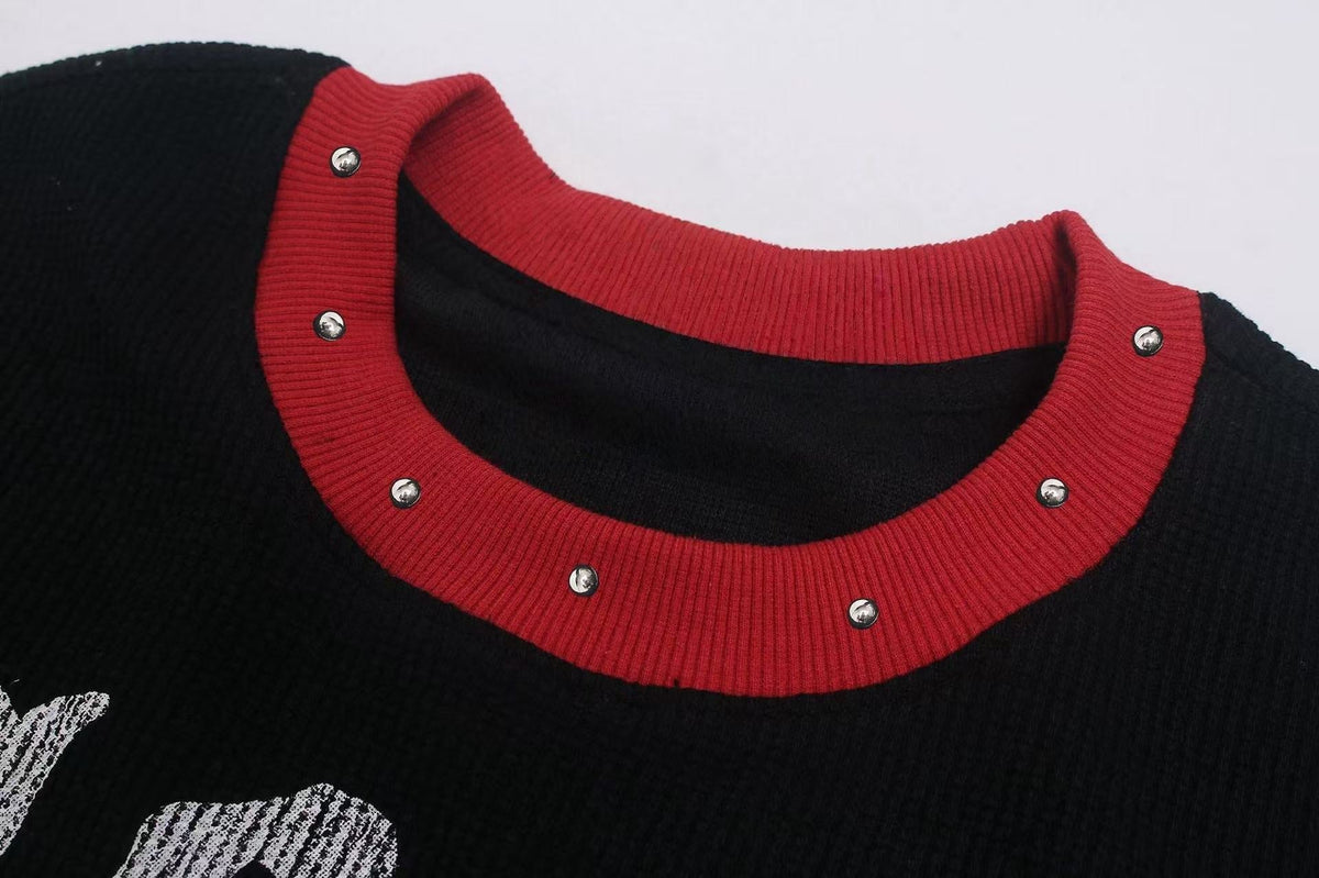 Madxmarx Vintage-Langarmshirt mit Waffelstruktur und Grafikaufdruck