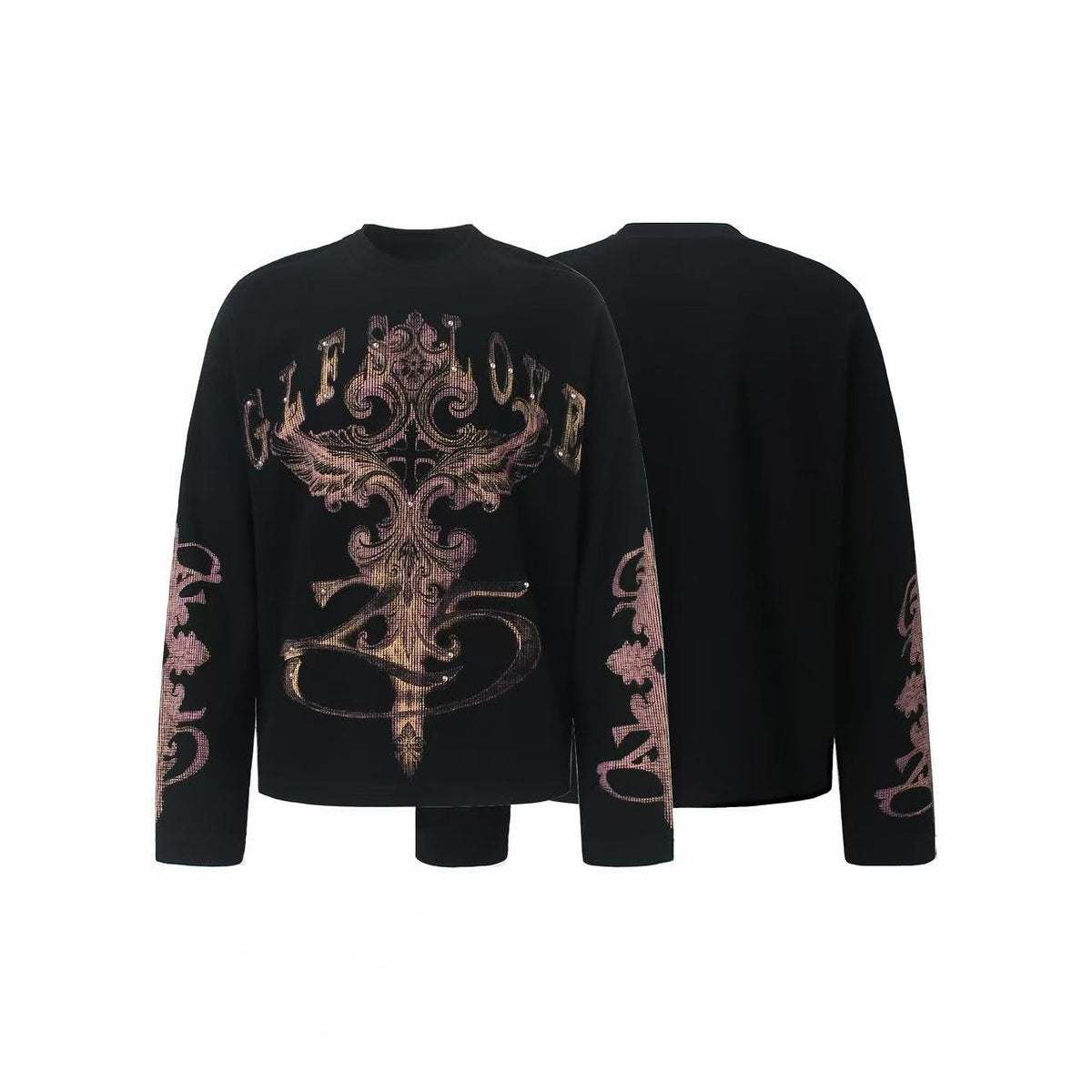 Madxmarx Gothic Cross Waffle Long Sleeve