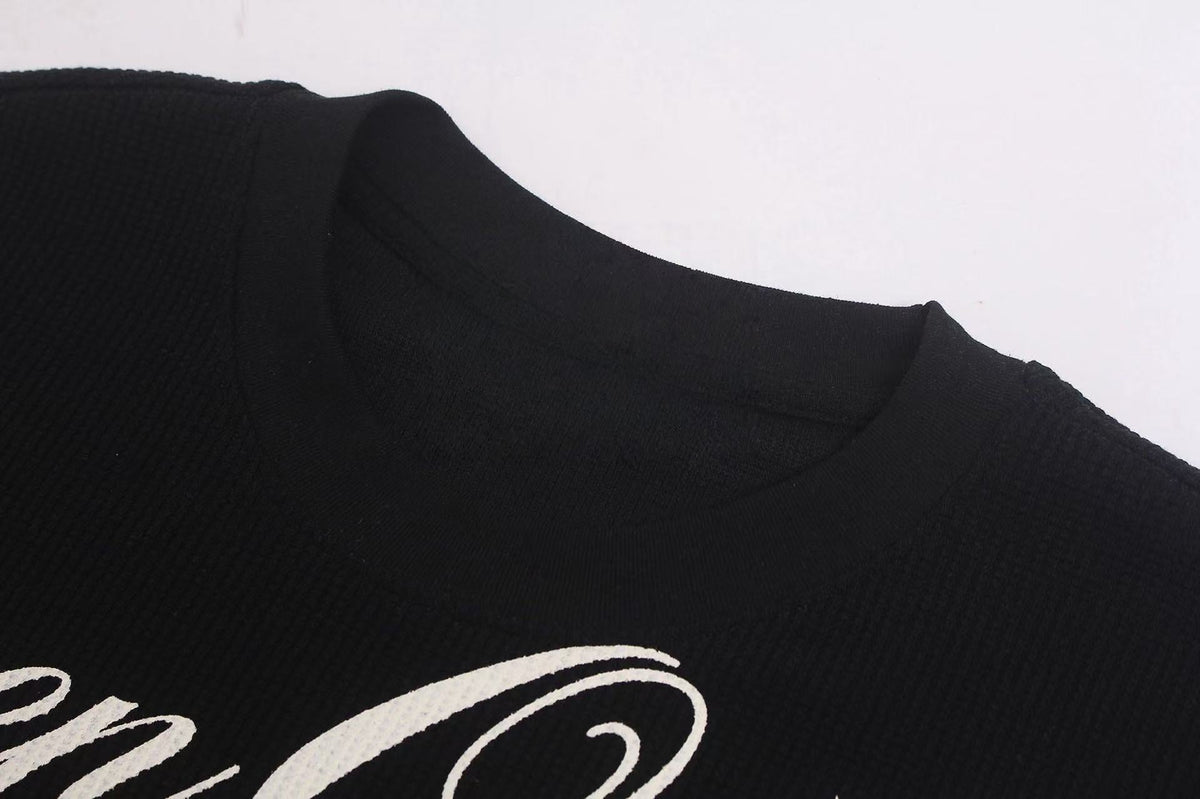 Madxmarx Script Graphic Waffle Long Sleeve