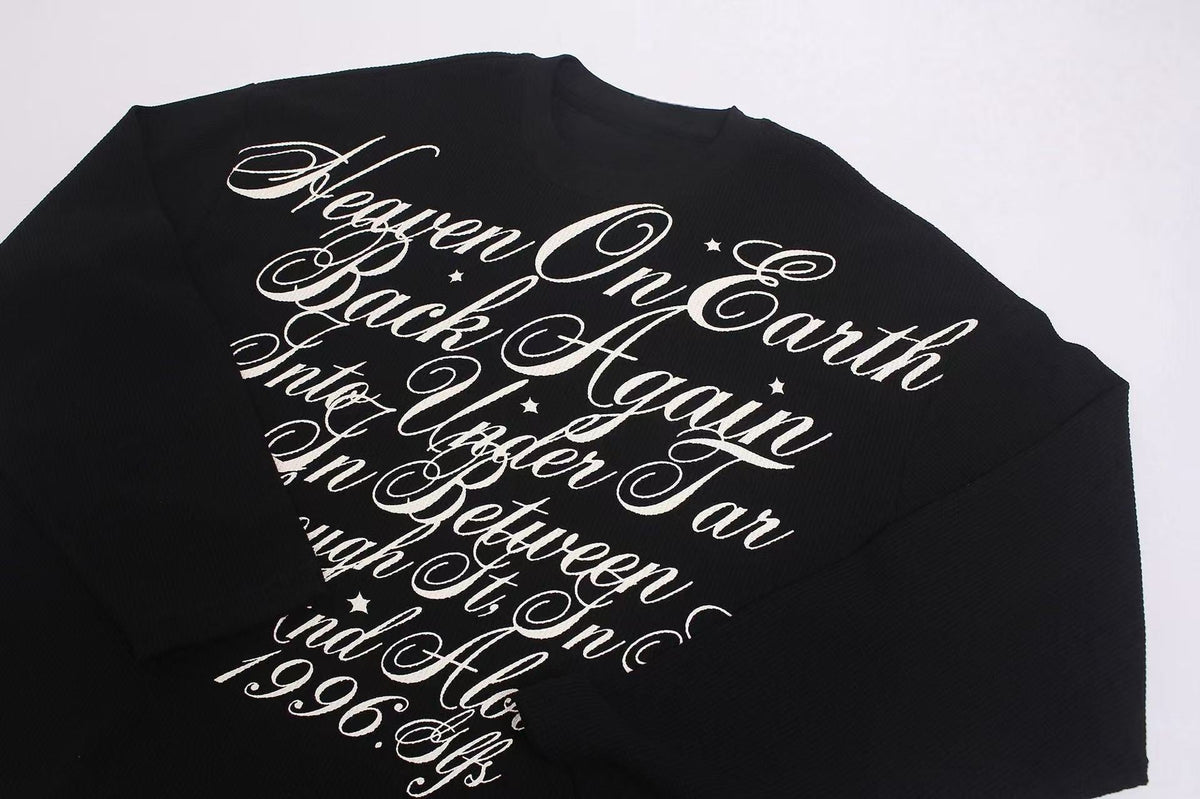 Madxmarx Script Graphic Waffle Long Sleeve