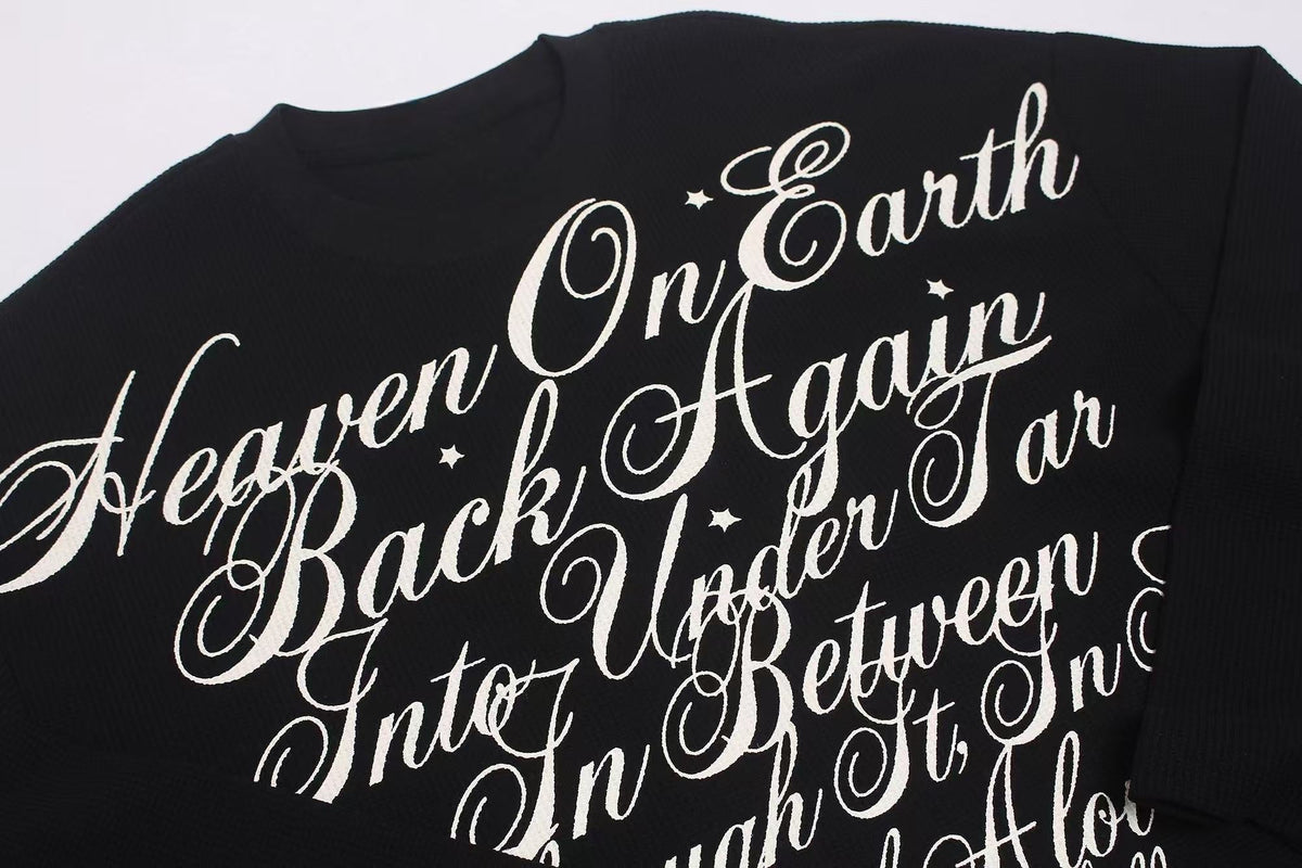 Madxmarx Script Graphic Waffle Long Sleeve