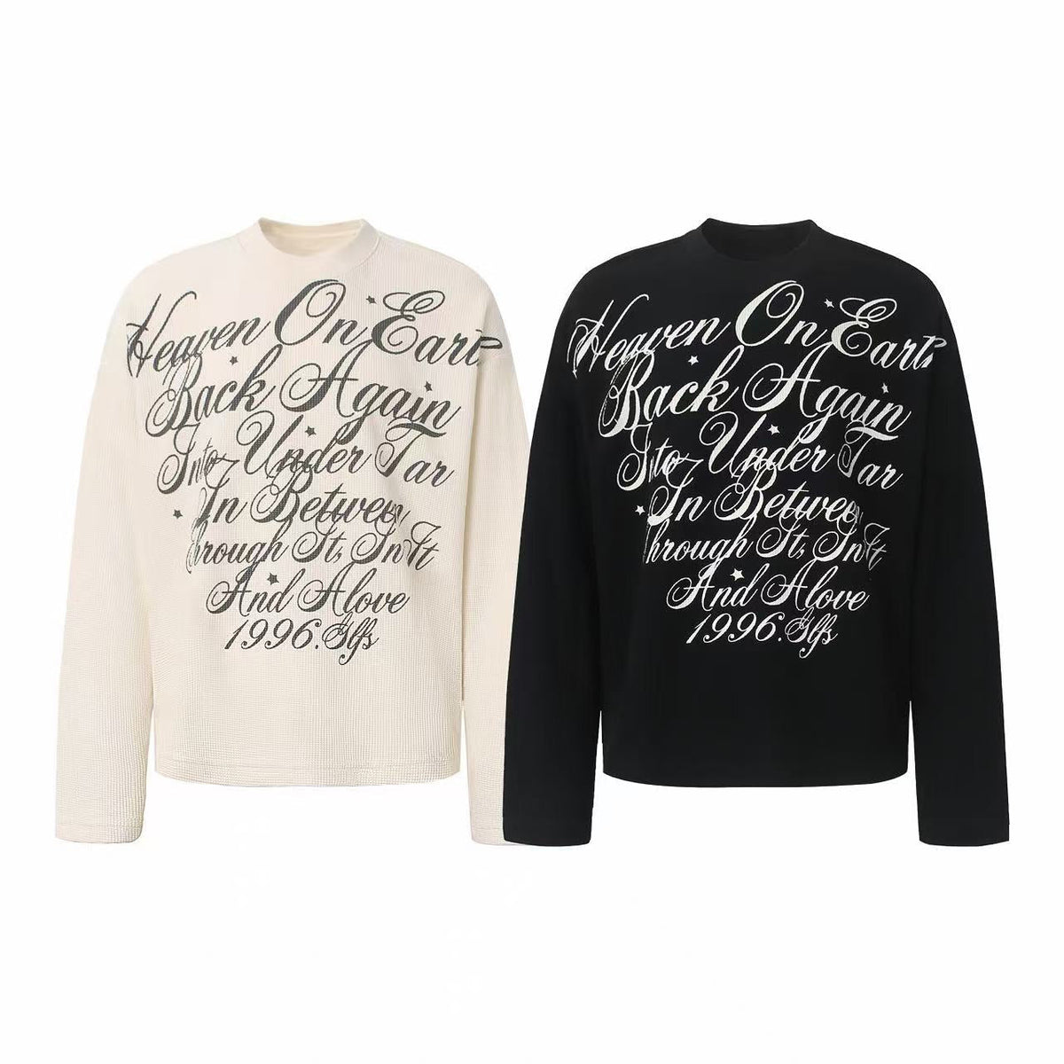 Madxmarx Script Graphic Waffle Long Sleeve