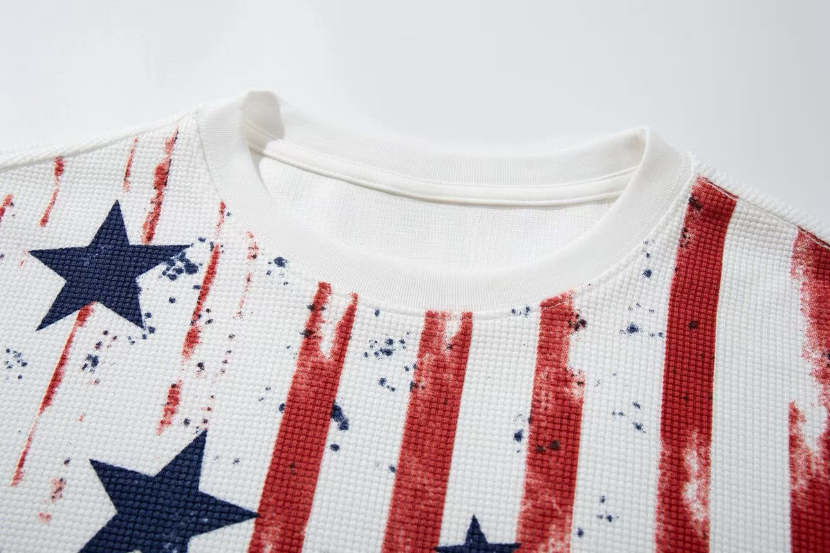 Madxmarx Vintage Flag Graphic Long Sleeve